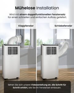 Pro Breeze Mobile Klimaanlage 9000 BTU 4-in-1 Fernbedienung Timer – Bild 3