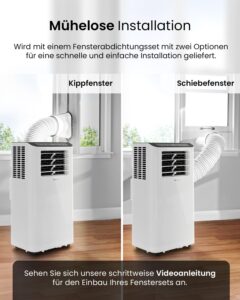 Pro Breeze Mobile Klimaanlage 12000 BTU Timer LED-Display – Bild 3
