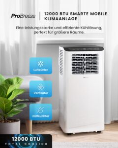 Pro Breeze Mobile Klimaanlage 12000 BTU Timer LED-Display – Bild 9
