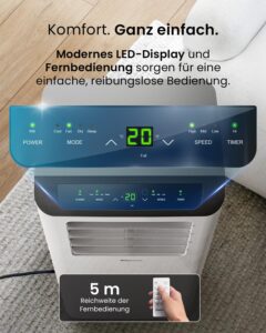 Pro Breeze Mobile Klimaanlage 14000 BTU 50m² 4-in-1 – Bild 3