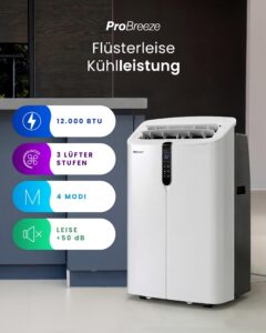 Pro Breeze Mobile Klimaanlage 12000 BTU 35m² 4-in-1 – Bild 7