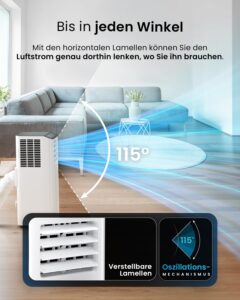 Pro Breeze Mobile Klimaanlage 9000 BTU 4-in-1 Fernbedienung Timer – Bild 7
