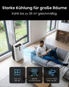 Pro Breeze Mobile Klimaanlage 12000 BTU 35m² 4-in-1 – Bild 4